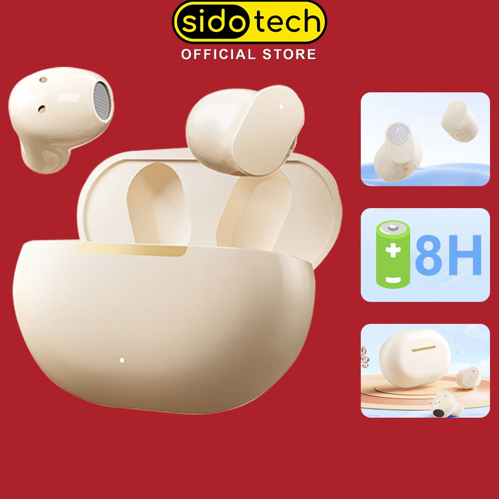 tai nghe bluetooth nhét tai SIDOTECH PW40 không dây BT 5.3 chống ồn pin trâu TWS cute chống nước HIFI 3D vòm studio