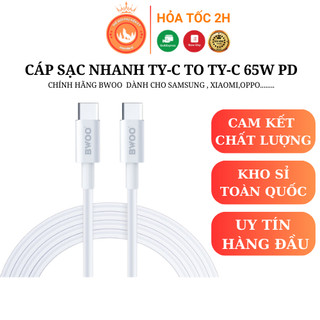 Cáp sạc nhanh tyc to tyc pd 65w bwoo x192 silicon cho macbook điện thoại laptop chân tyc