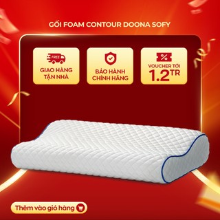 Gối công thái học, gối foam Doona Sofy Contour 30x50cm lượn sóng nâng đỡ mềm mại, định hình cổ vai gáy