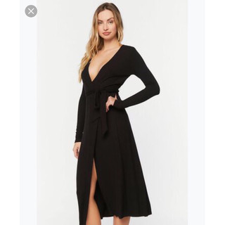 Wrap Dress / Đầm thun gân đắp chéo xuất dư