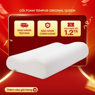 Gối Foam Tempur Original Queen 31x61cm nâng đỡ cột sống thư giãn cơ bắp