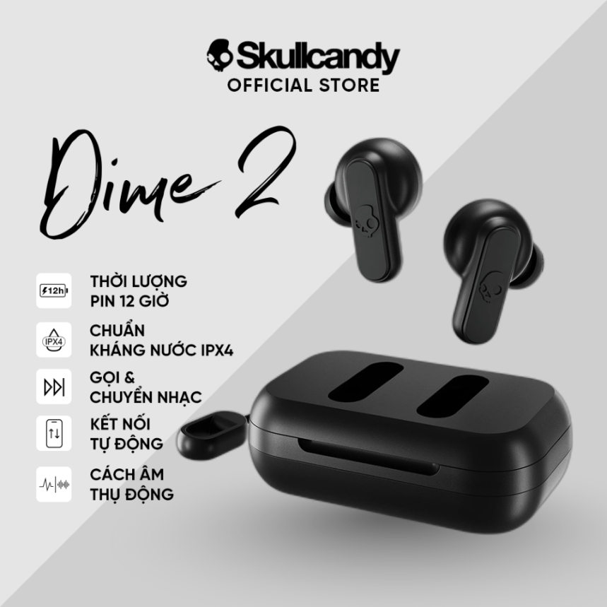 [THƯƠNG HIỆU MỸ] Tai nghe nhét tai bluetooth Skullcandy Dime 2 True Wireless Earbuds - Bảo Hành 1 NĂM