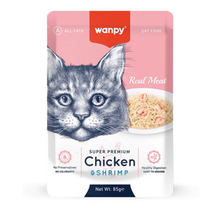 Thức ăn pate súp thịt tươi cho mèo Wanpy Premium gói 80gr-85gr