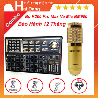 Combo Sound Card, Hát Karaoke LiveStream, Bộ K300 Pro Max Và Micro Thu Âm BM 900 Giá Rẻ - Bảo Hành 12 Tháng