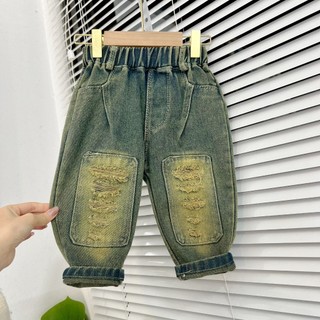  Quần JEAN mềm ăn chơi phong cách cá tính cho bé trai từ 8-28kg KHÔNG KÈM ĐAI DA ĐEN, CAO DƯỚI 1M3