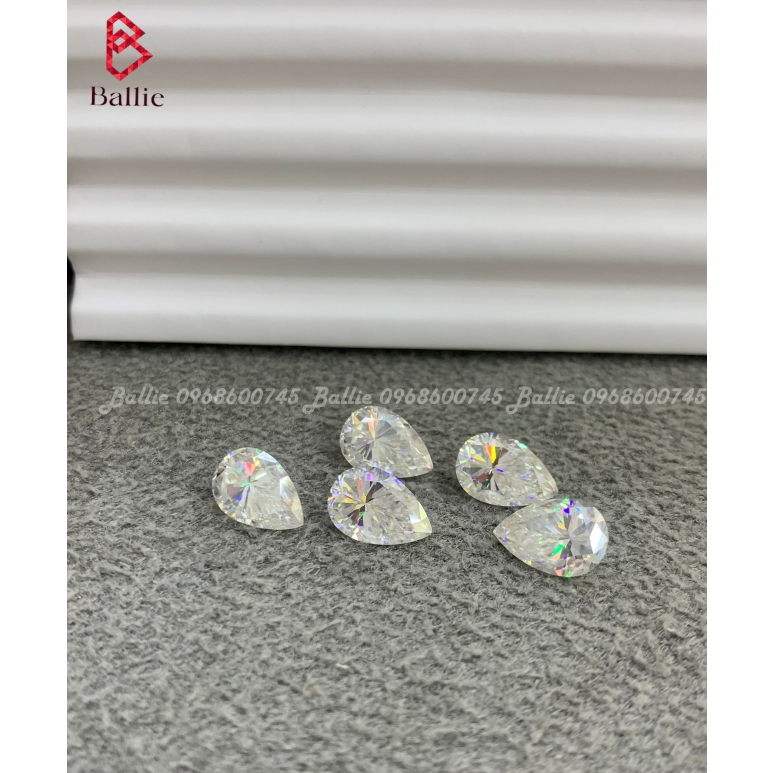 Kim cương nhân tạo Moissanite giác cắt Gọt Nước size tấm Giá xưởng