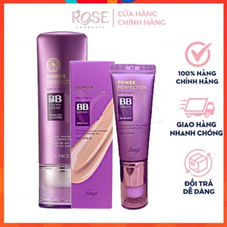  Kem Nền BB Tím The Face Shop ⚡ CHÍNH HÃNG ⚡Cho Mọi Loại Da TFS Power Perfection Che Phủ Hoàn Toàn BB Cream SPF37 PA++20g 