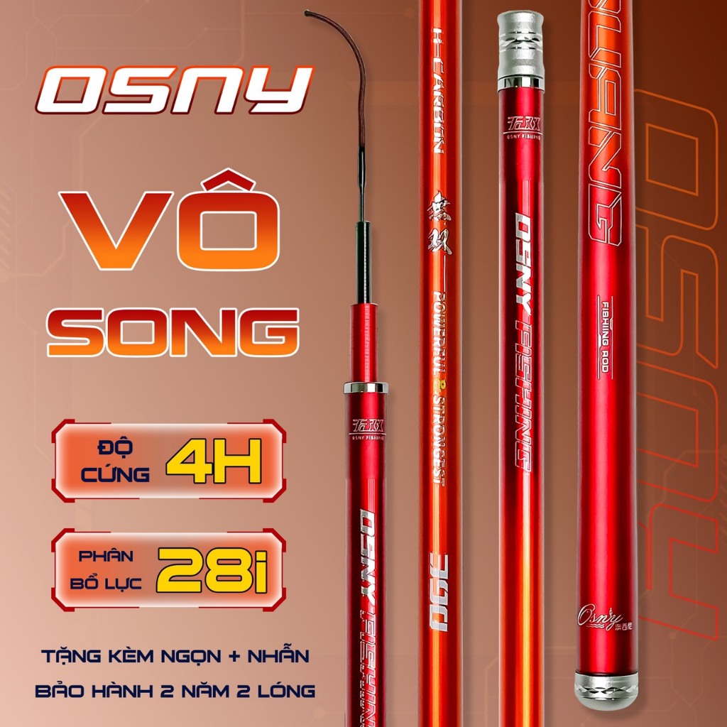 Cần Câu Đài OSNY Vô Song 4H Cần Câu Tay Cảm Giác Carbon 40-46T Cao Cấp Bảo Hành 2 Năm 2 Lóng Tặng Kè
