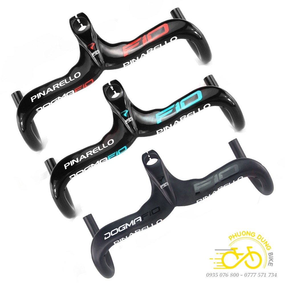 Ghi đông cong road liền pô tăng Carbon xe đạp PINA F10 420x90/100/110mm