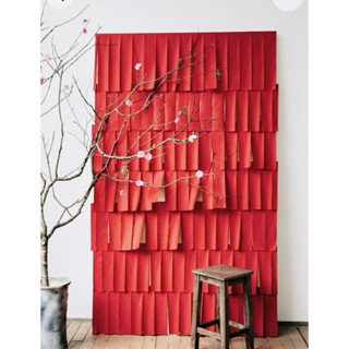 Giấy đỏ 6cm*21cm dán tường trang trí Tết (có keo dán