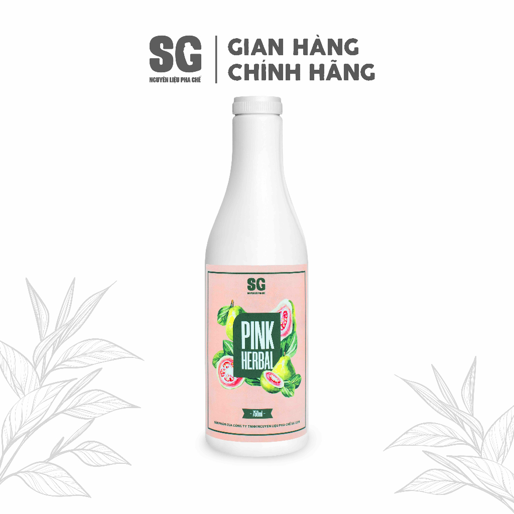 Syrup Pink Herbal Ổi Hồng Thảo Mộc Chai 750ml Hương Vị Trái Cây VN Đậm Thật | Nguyên Liệu Pha Chế SG