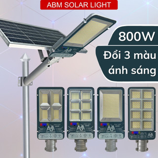 [800W] Đèn Năng Lượng Mặt Trời ABM, Chiếu Sáng Đường Phố, Sân Vườn, Đổi Màu Ánh Sáng, Chống Nước Tốt