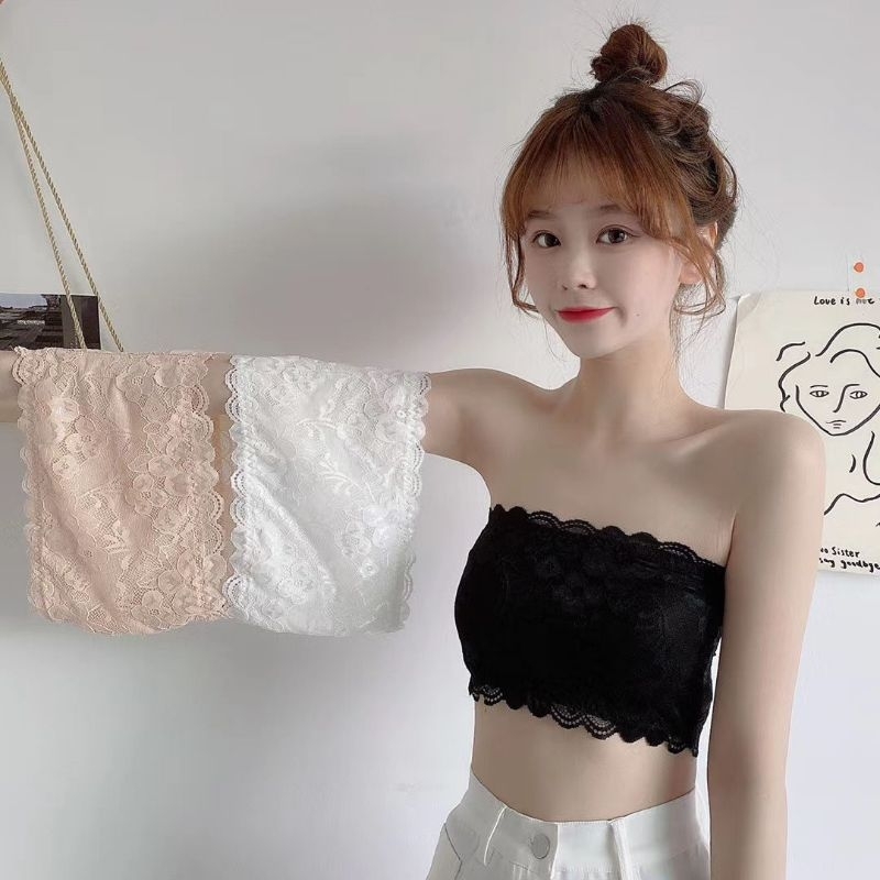 🔴 Áo bra áo ống ren không mút tube top mặc lót trong áo vest áo sơ mi