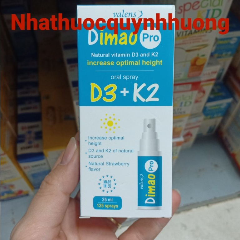 ( Chính Hãng ) DIMAO PRO D3+K2 25ml giúp bổ sung d3 và k2 tăng hấp thu canxi cho bé