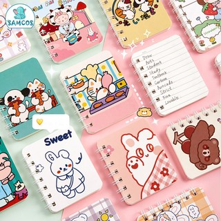 Sổ lò xo ghi chép, sổ tay Khổ A7 nhỏ gọn 80 trang nhiều hình SamCos