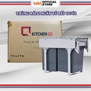Thùng Rác 2 Ngăn Âm Tủ, Thùng Rác 2 Ngăn Tủ Bếp Dung Tích 20L Cao Cấp - Bảo Hành 5 Năm, Có Thợ Lắp