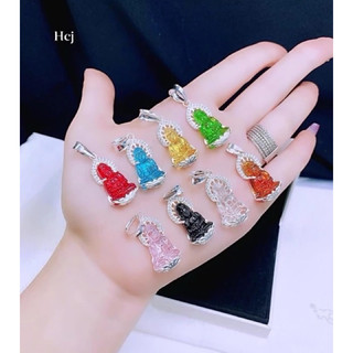Mặt adida phật bọc bạc đủ màu- Mặt dây chuyền