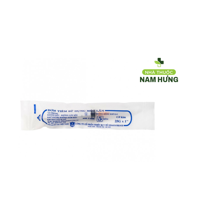 Bơm tiêm sử dụng một lần Vinahankook 5ml/cc ( lẻ 1 cái)