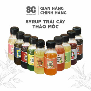 Siro Thảo Mộc | Chai Dùng Thử 100ml | Ổi, Dâu, Đào, Vải, Nhãn, Chanh, Dưa lưới, Sung Mỹ | Nguyên Liệu Pha Chế SG