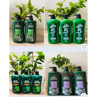 Gel Tắm- Gội -Xả -Rửa Mặt -Dưỡng Thể Irish Spring 5 In 1 946ml Của Mỹ