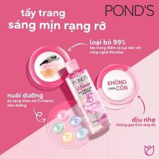 Nước Tẩy Trang Pond's Vitamin Micellar Water Brightening Rose Sáng Da 235ml