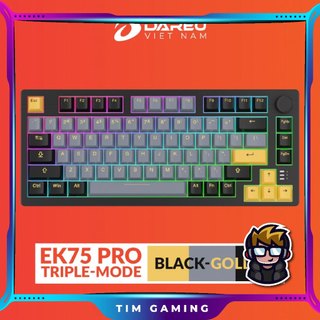 Bàn phím cơ không dây dareu ek75 pro - black golden