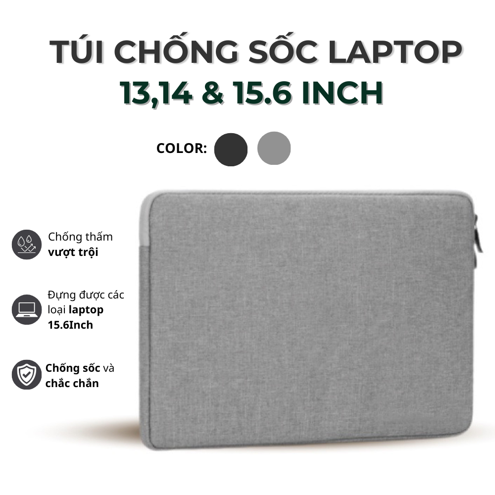 Túi chống sốc bảo vệ laptop 13 inch 14 inch 15 inch thương hiệu PADO 547