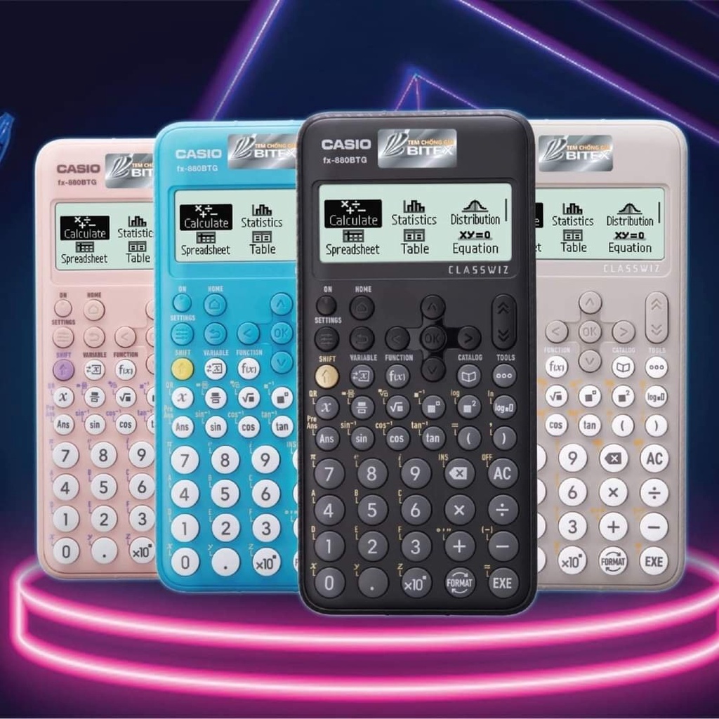 Máy Tính Casio FX 880 BTG ClassWiz Chính Hãng 100% ( Bảo Hành 7 Năm), Đủ 4 màu (đen, xanh, xám, hồng)