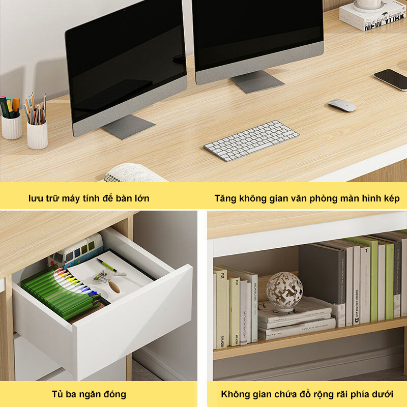 HUHU bàn học có tủ chống xước chân thép sơn tĩnh điện chống gỉ giá rẻ cho bé tiểu học​ | BigBuy360 - bigbuy360.vn
