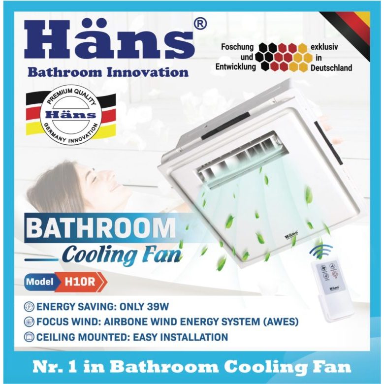 Quạt mát âm trần điều khiển từ xa Hans H10R