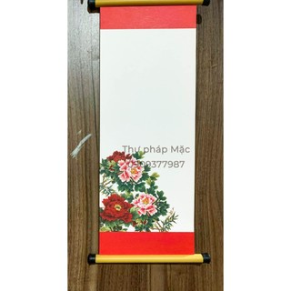 Giấy viết thư pháp thư hoạ in hình 2 mặt góc trái 19x54cm - có nhận đặt viết thư pháp