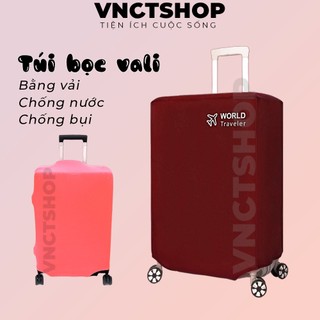 Túi bọc vali chống trầy xước vnctshop, vỏ bao trùm vali hành lý du lịch vải chống nước áo size 24/28/20