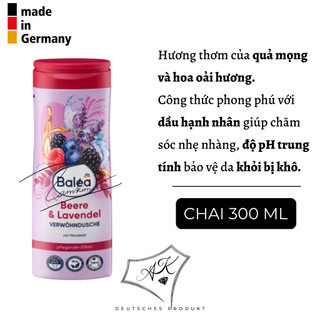 [ Hàng Đức ] Sữa tắm Balea hàng nội địa Đức, mềm mịn dưỡng ẩm cho mọi loại da - 300ml
