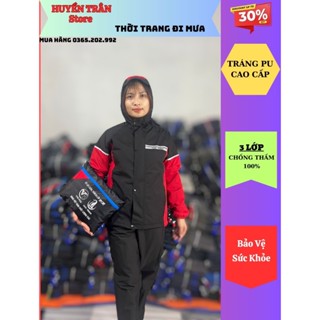 Áo Mưa Bộ 3 LỚP nam nữa dày dặn Chống Thấm, Áo Gió Rét Đi Phượt Xe Máy Thời Trang Tiện Lợi