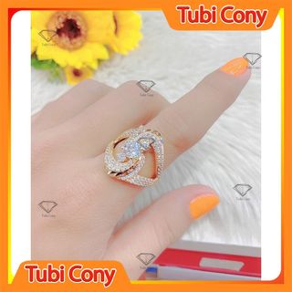 Nhẫn Nữ Mạ Vàng 18K Đính Xoàn Mẫu N463-107 - Mang đi chơi, đi tiệc đều đẹp