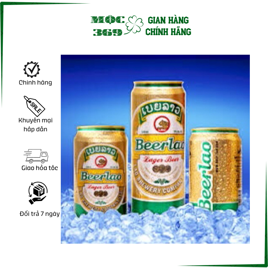 Bia Lào Beerlao Lager Vàng 5% (lon 330ml)