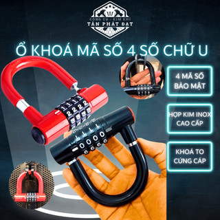 Ổ khóa mã số chữ U inox CJSJ, Khóa mã số 4 chữ số, chất liệu hợp kim inox chống gỉ, cao cấp bền bỉ