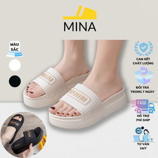 DÉP KIỂU NỮ MUMU DÉP QUAI NGANG NỮ ĐẾ CAO 5CM MỚI NHẤT 2023 - MINA