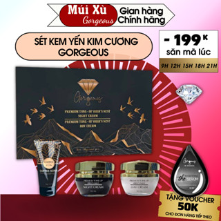 Set Kem Yến Kim Cương 4 Sp Chung Hộp Múi Xù  - Kem dưỡng ẩm chống lão hoá phục hồi săn chắc da Ngày & Đêm - mỗi lọ 50g