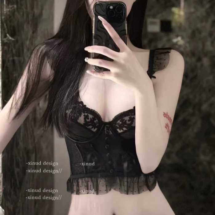 Áo Lót Bralette Ren Sexy iBra's Áo Ngực Ren Gợi Cảm Nữ Viền Bèo Xuyên Thấu Gọng mỏng chấm bi sexy quyến rũ BR3