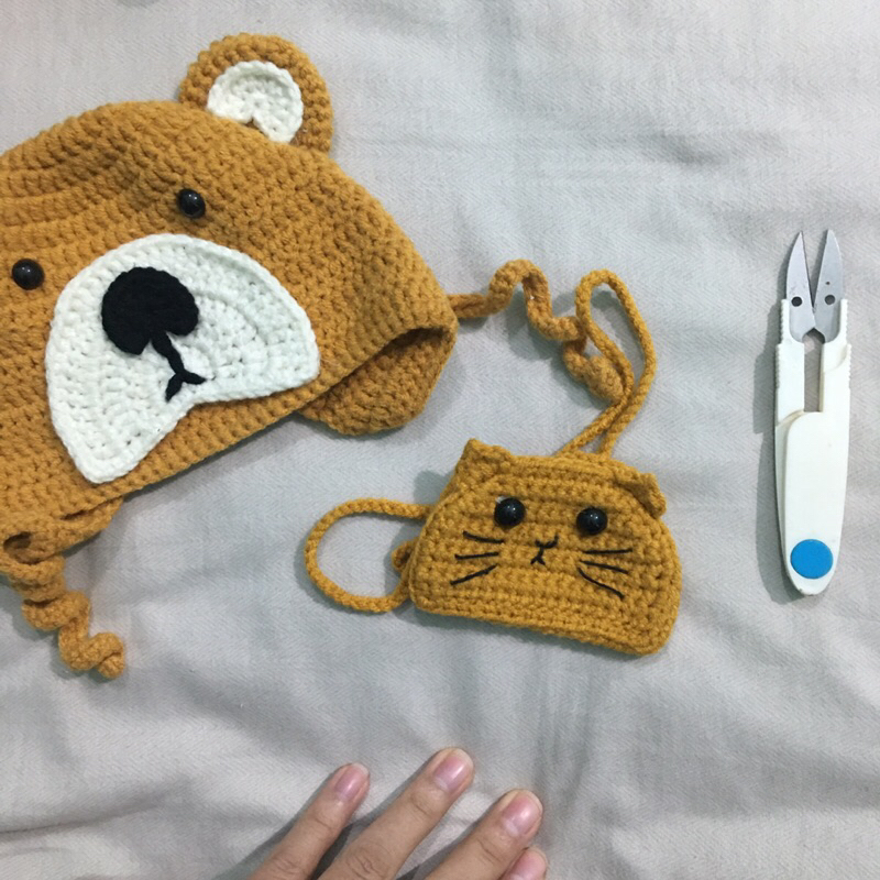 Mũ len HandMade hình gấu