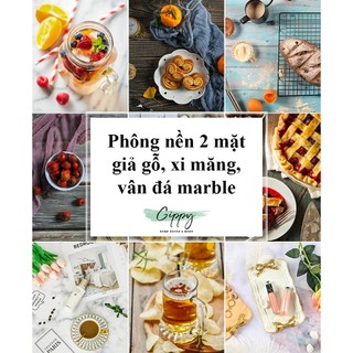 Phông nền 2 mặt giả gỗ, giả xi măng, vân đá marble - Phụ kiện chụp ảnh - Gippy Decor