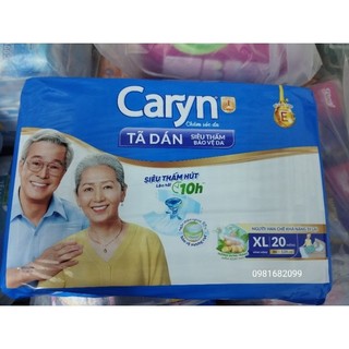 Tã dán Caryn  siêu thấm M20, ML20, XL20 mỏng nhẹ [bao bì ngẫu nhiên]