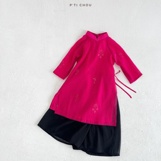 Áo dài Hoa Mười Giờ thiết kế P'ti chou cho bé gái