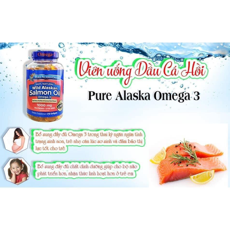 Viên Uống Dầu Cá Hồi Pure Alaska Omega Wild Alskan Salmon Oil Mỹ 210v