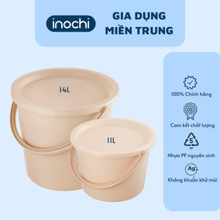 INOCHI - Xô nhựa cao cấp có nắp đậy Notoro size 11L - 14L - nhiều màu xanh trà/hồng/xanh nhạt/xanh bạc hà