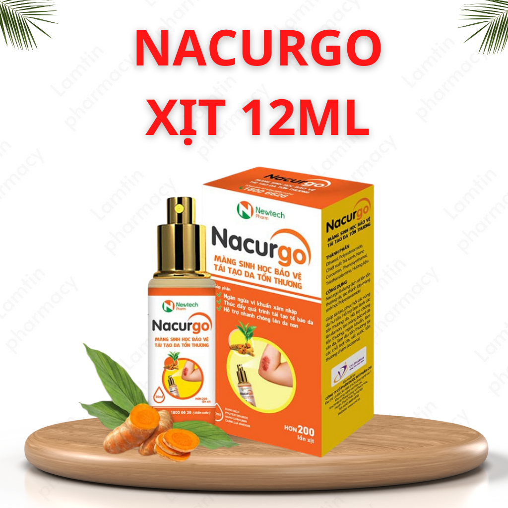 Xịt vết thương Nacurgo - Bảo vệ, tái tạo da, hạn chế nhiễm trùng