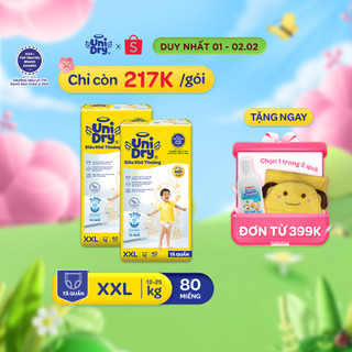 [HỎA TỐC]  Combo 2 Tã quần UniDry Siêu khô thoáng gói Jumbo mới size L52/XL44/XXL40
