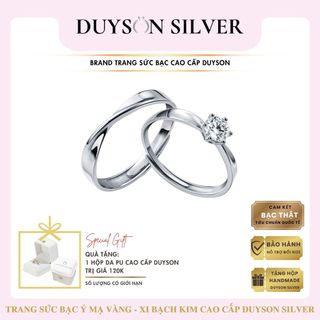 Nhẫn đôi bạc nam nữ duyson silver, nhẫn cặp bạc ý 925 vô cực free size, tự chỉnh size - secret .fs