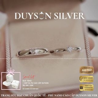 Nhẫn đôi bạc nam nữ DUYSON SILVER, nhẫn cặp bạc 925 đính đá cao cấp sang trọng - JOIE couple rings [ND6]